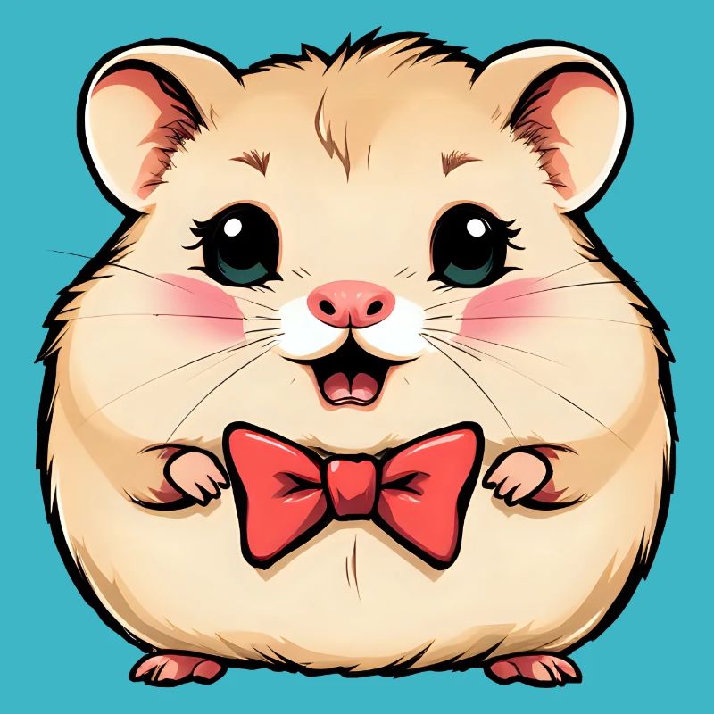 Charmanter Hamster mit roter Fliege