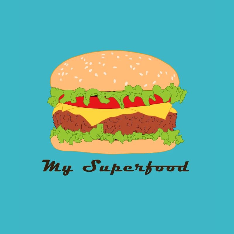 Comic Hamburger mit Spruch