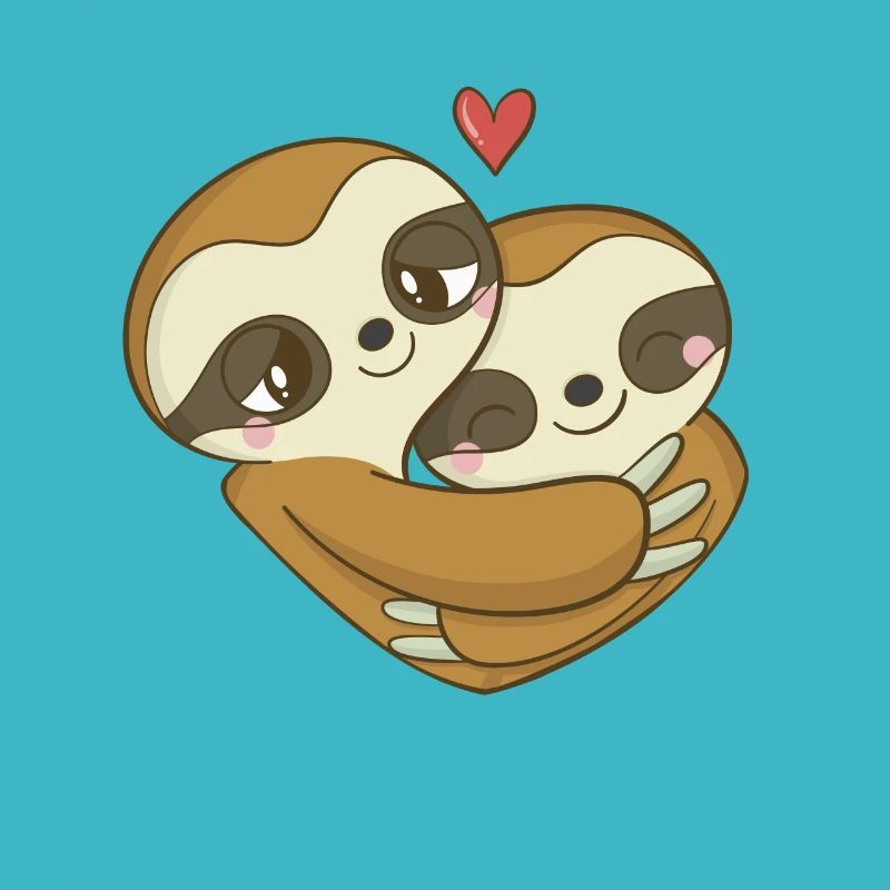Sloth Hug Herz Valentines Day Shirt Geschenk