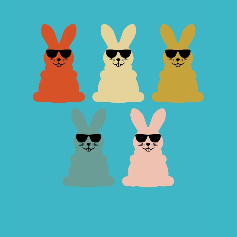 Hipster Lapin De Pâques Cool Lapins Avec Des Nuances