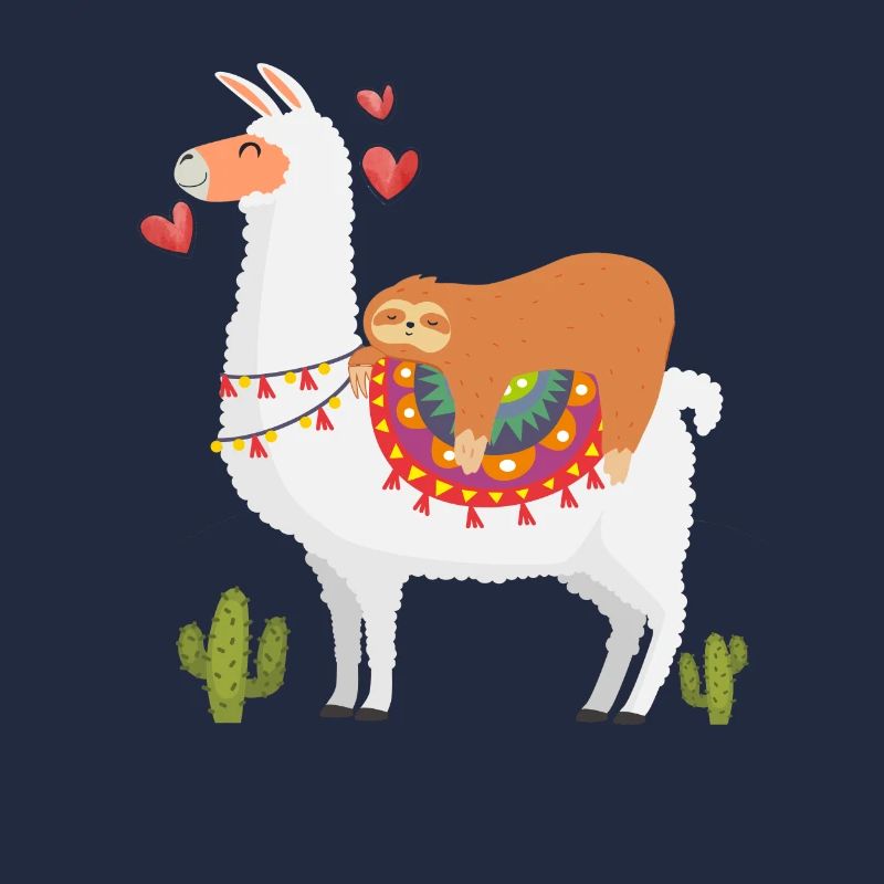 Sloth Sleeping on Llama T Shirt