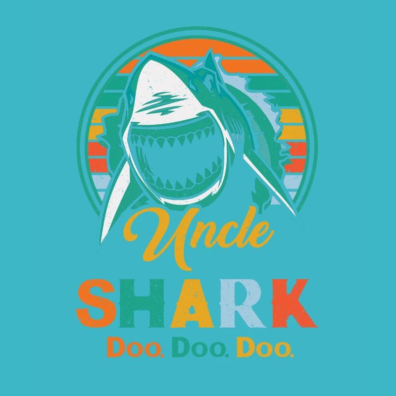 Retro Vintage Uncle Shark Vintage Sunset TShirt