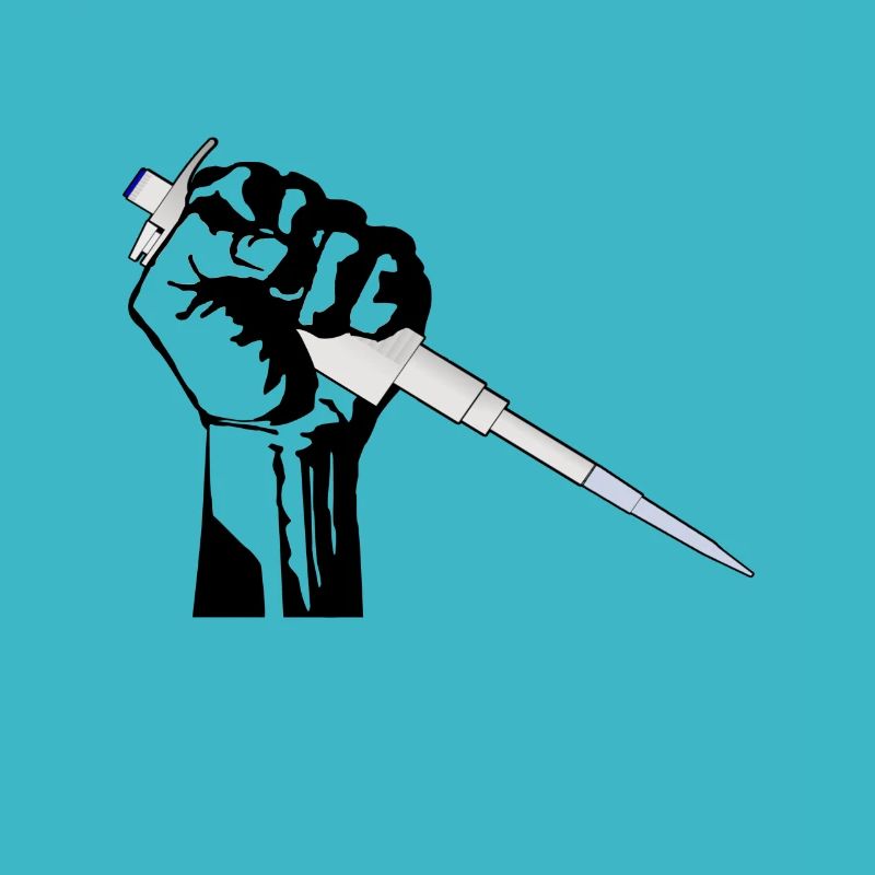 Arbeiter Faust mit Pipette - Nerd Wissenschaft