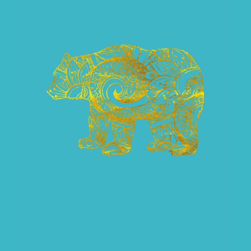Bär gold Mandala golden bear Muster Tier glänzend
