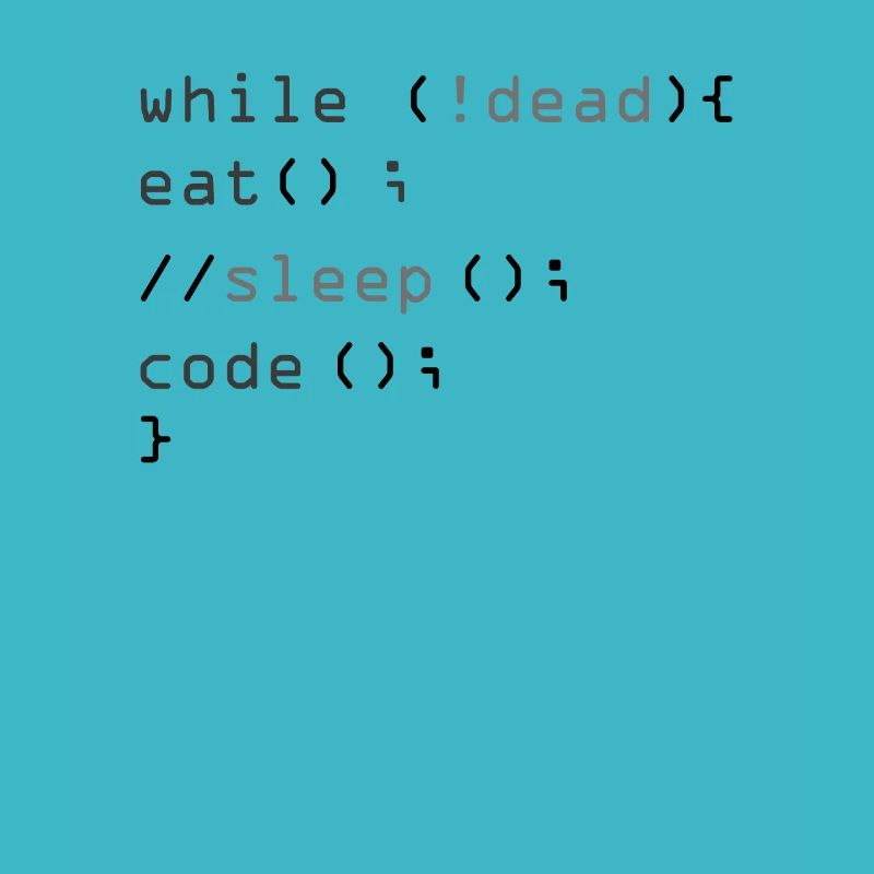 While Not Dead Eat Programmeur de code Sleep Hacker