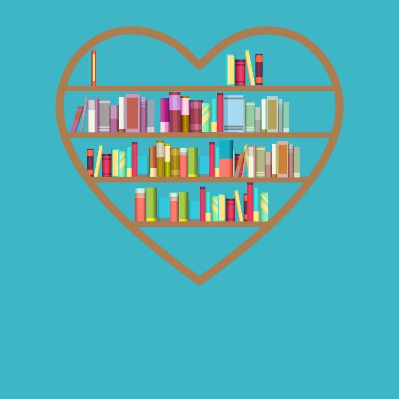 Book Lover Heart Shape Reading Club Librarian Book