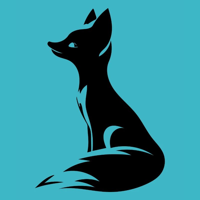 Elegant Cute Fox Tattoo Style Portrait