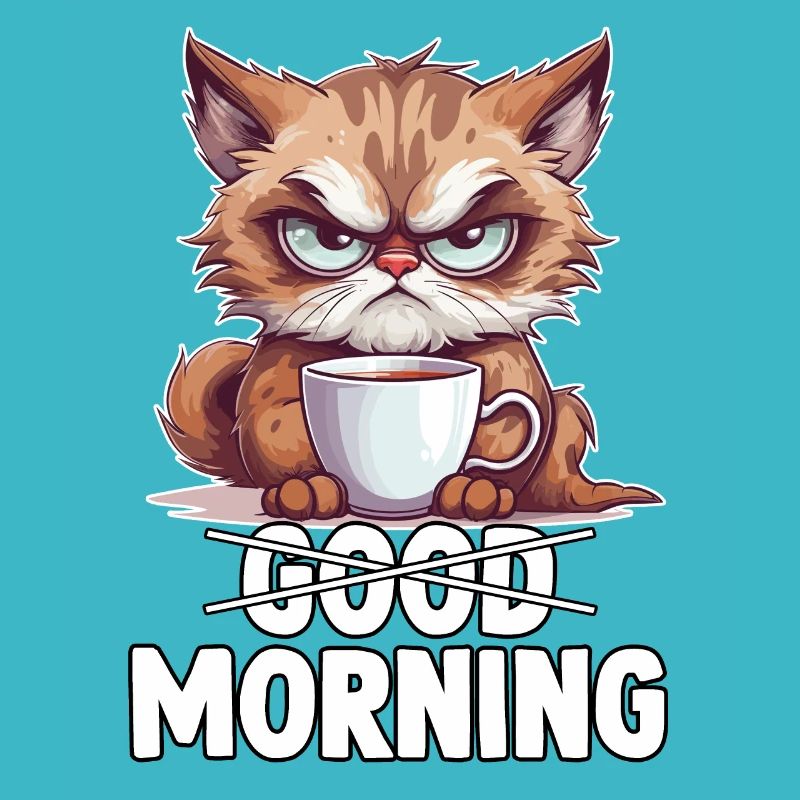 Cats saying sleep shirt morning grumpy gift
