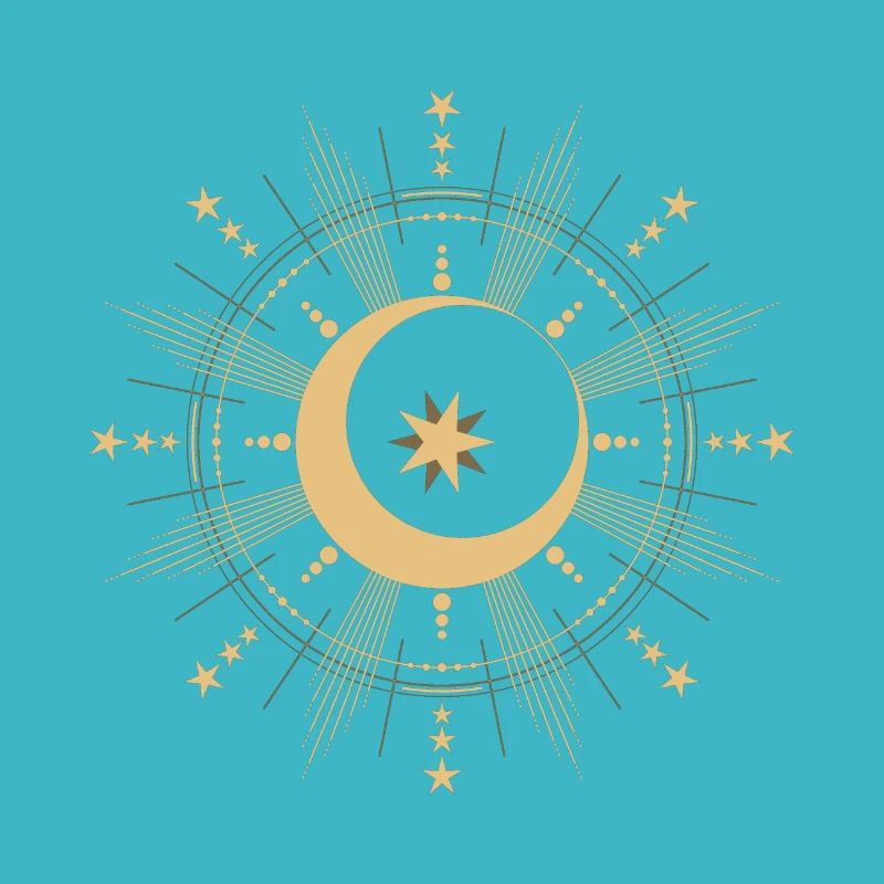Moon and stars | abstract | Art Deco