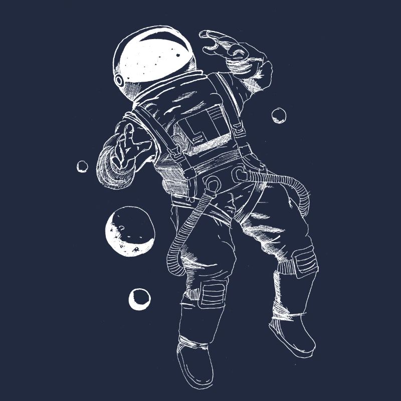 Astronaut floating white