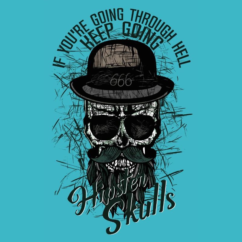 Hipster Schädel Schädel Schädel Piratenzitat