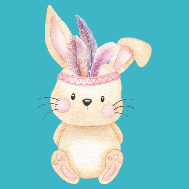 Boho Lapin Indien avec des plumes