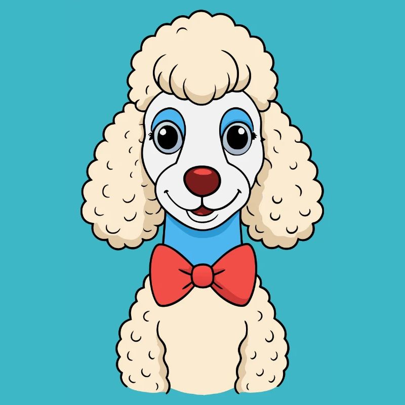 Caniche élégant avec noeud papillon