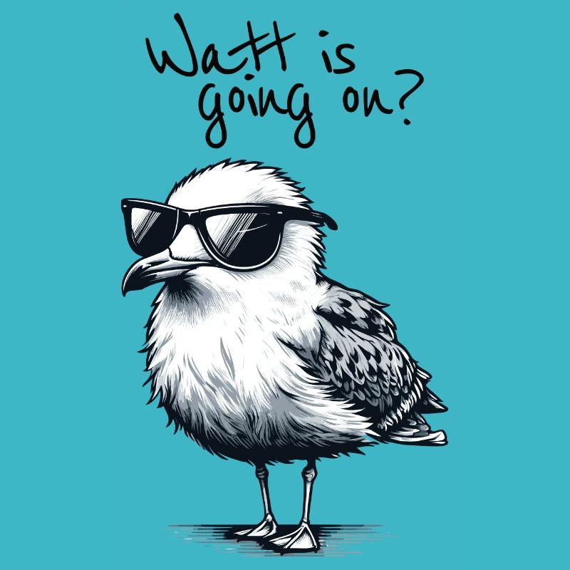 Watt is going on Coole Möwe Nordsee Spruch