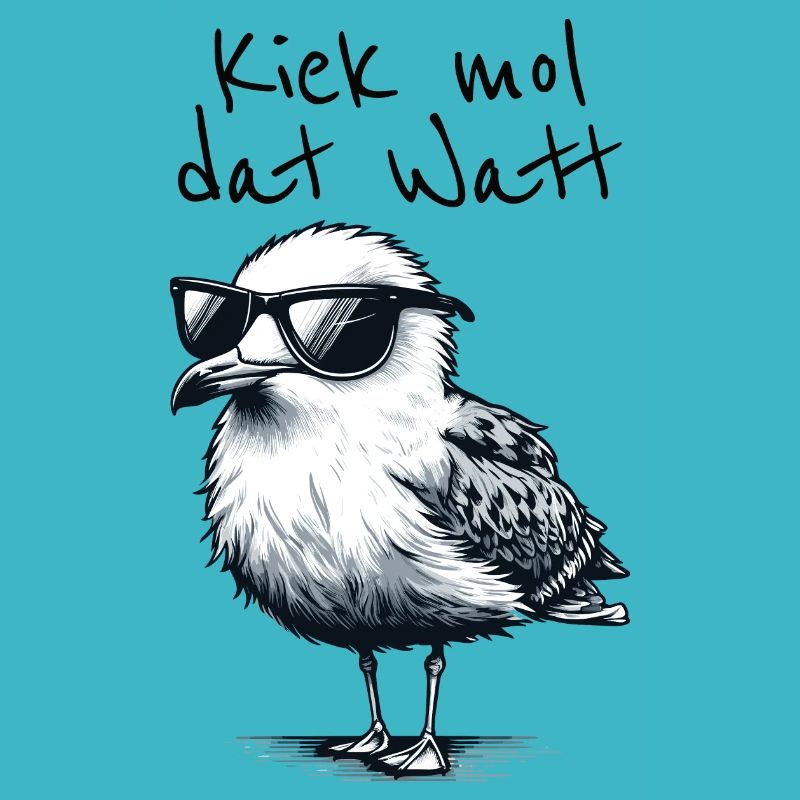 Kiek mol dat Watt Wattwanderer Möwe Spruch