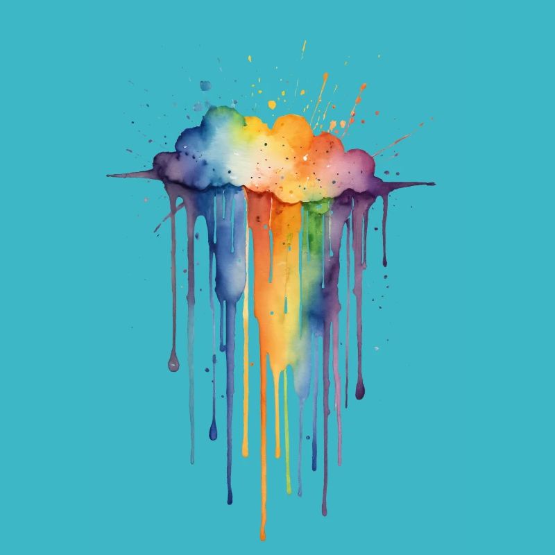 Rainbow Cloud - Magical Watercolor
