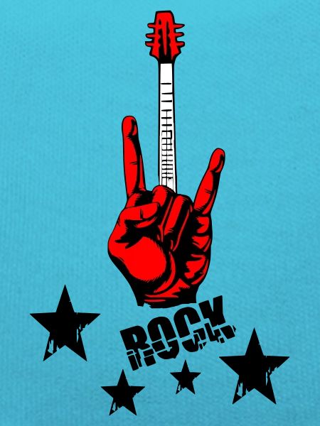 Main rock et manche de guitare