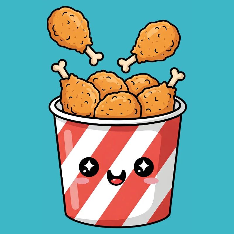 Kawaii-Brathähnchen-Eimer