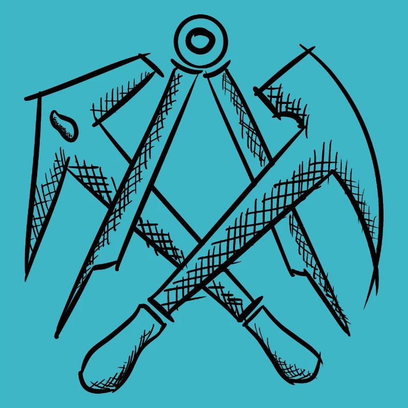 Enseigne de guilde de couvreur, dessinée à la main. Dessin