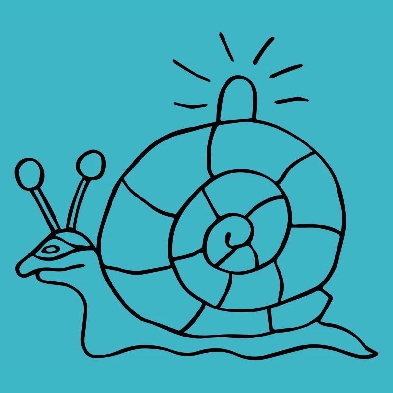 Polizei Schnecke mit Blaulicht