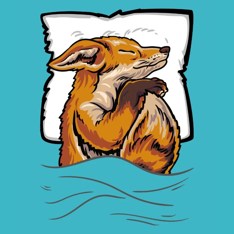 Sleeping fox in bed