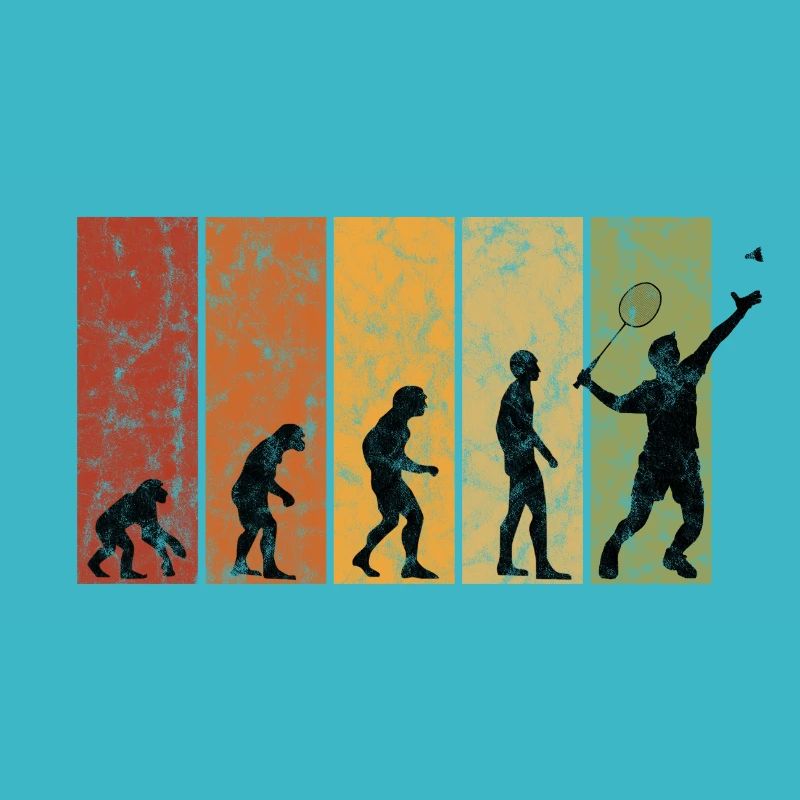 Badminton Federball Geschenk Evolution Vintage