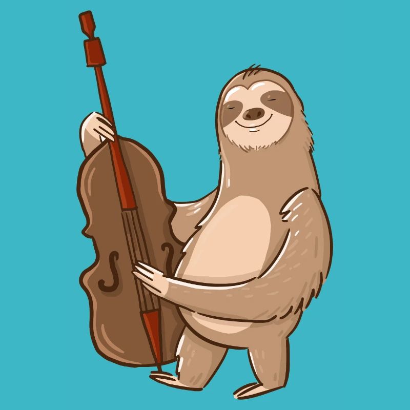 Sloth joue contrebasse cadeau Contrebasse