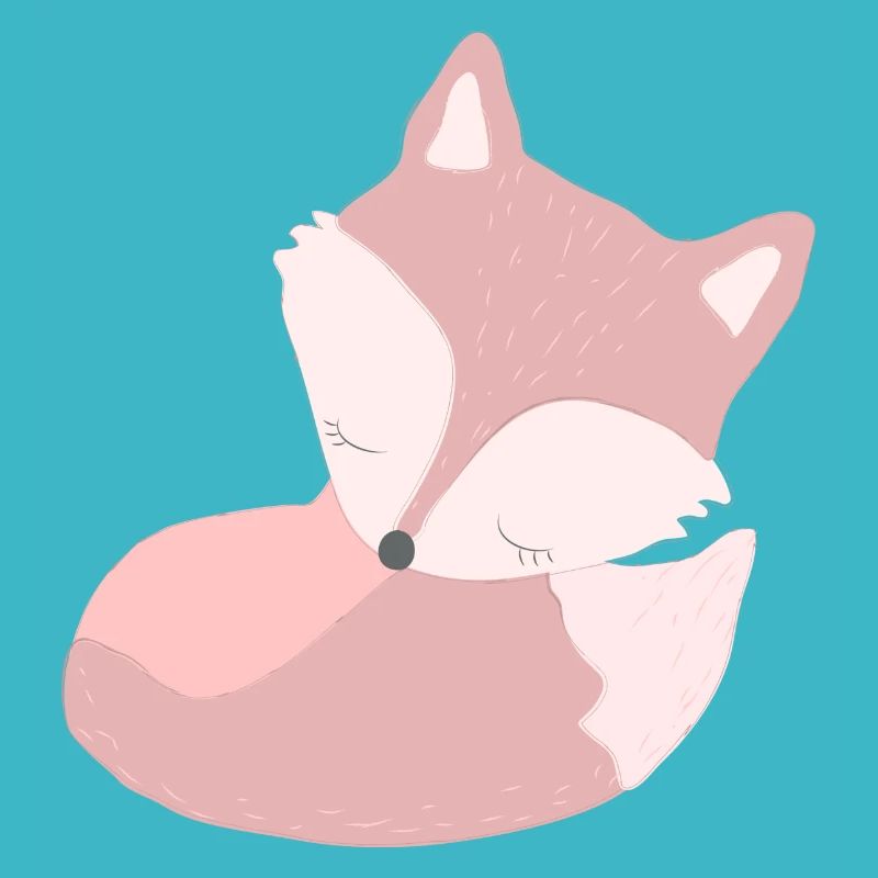 Mignon petit renard rose bébé endormi