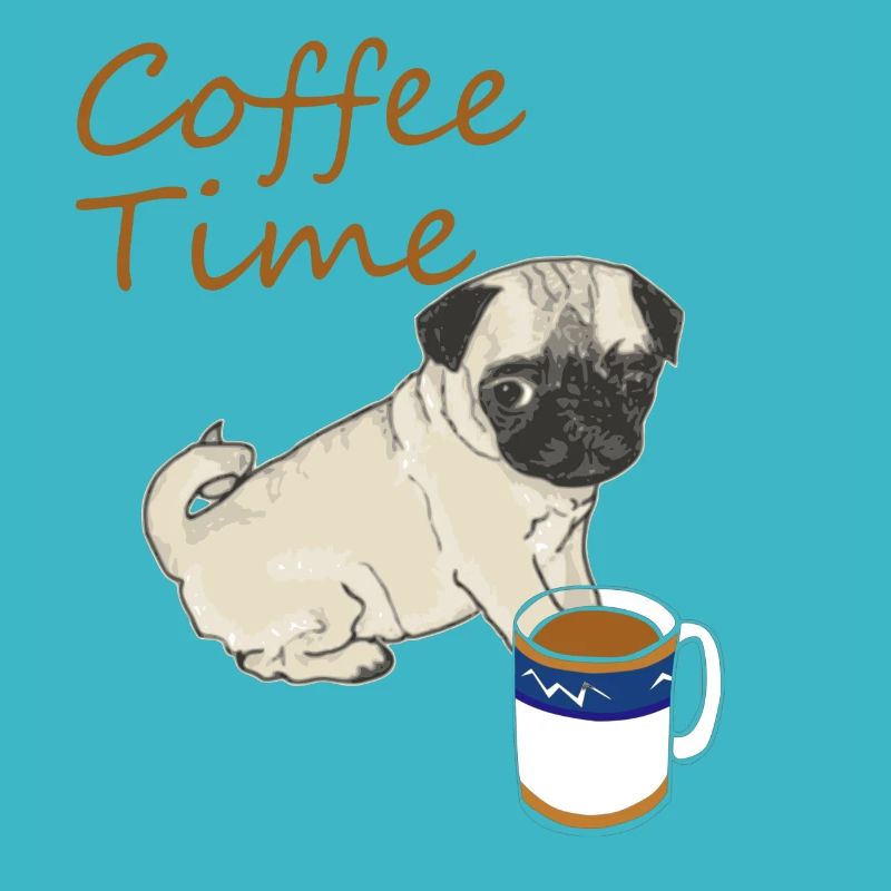 Hund mit Kaffee Kaffeezeit Geschenk
