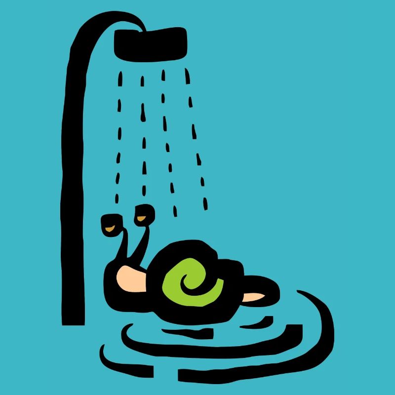 Schnecke unter der Dusche - Duschen
