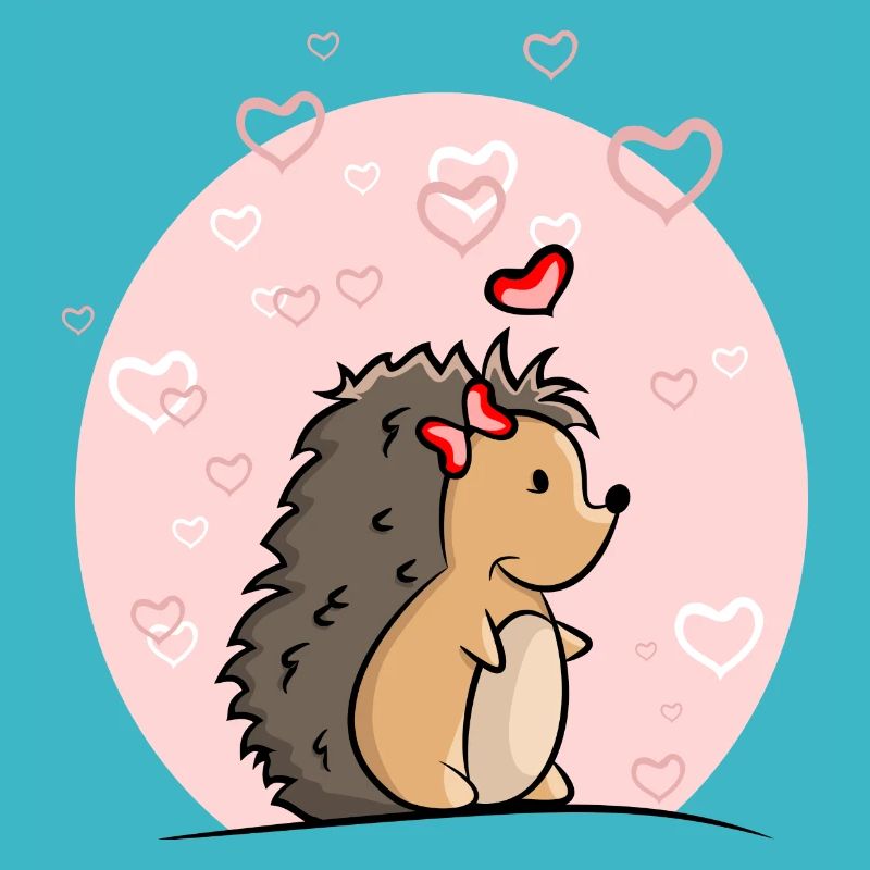 Igel Mädchen mit Herzen