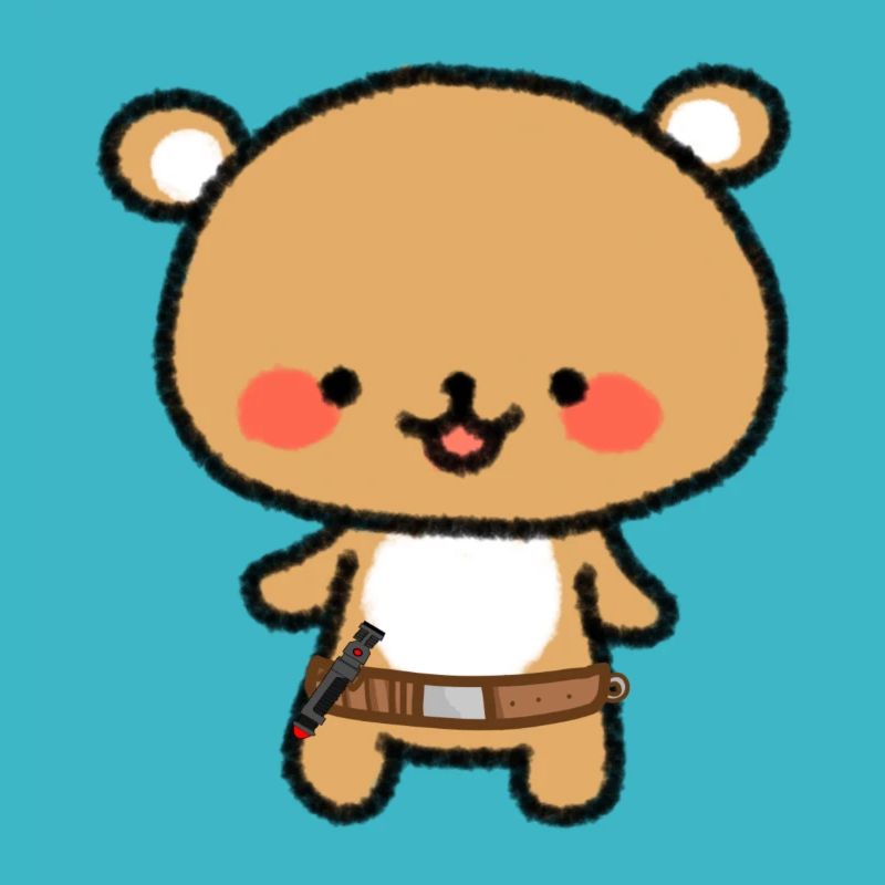 Bär mit eingeklappten Lichtschwert