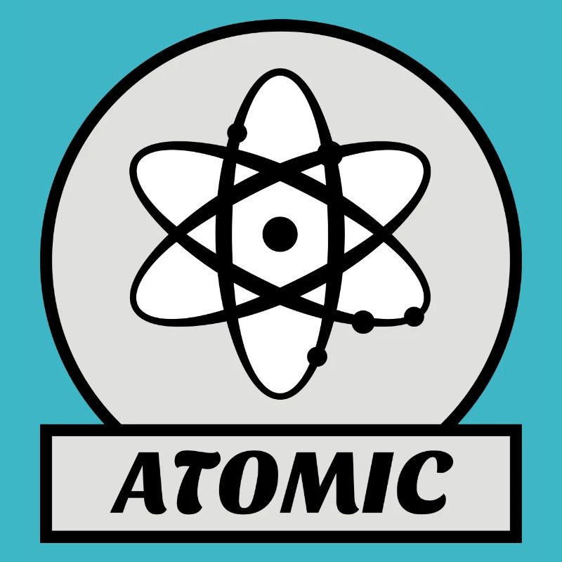 ATOMIC vintage atom retro gray nuclear science