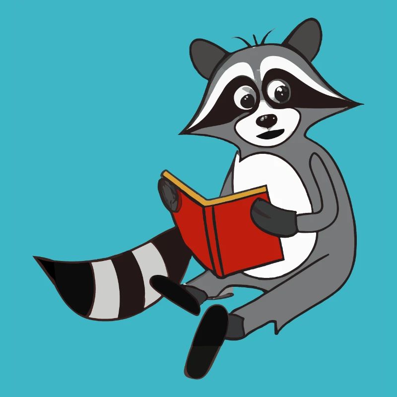 Waschbär liest Buch Geschenkidee