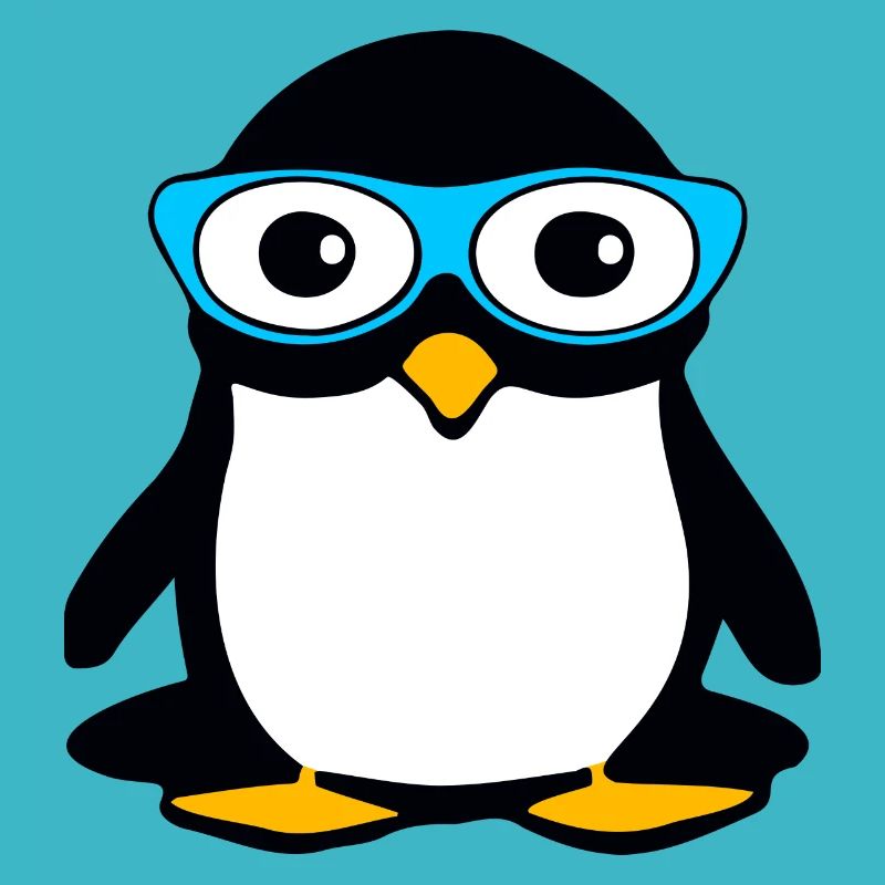 Pinguin mit blauer Brille