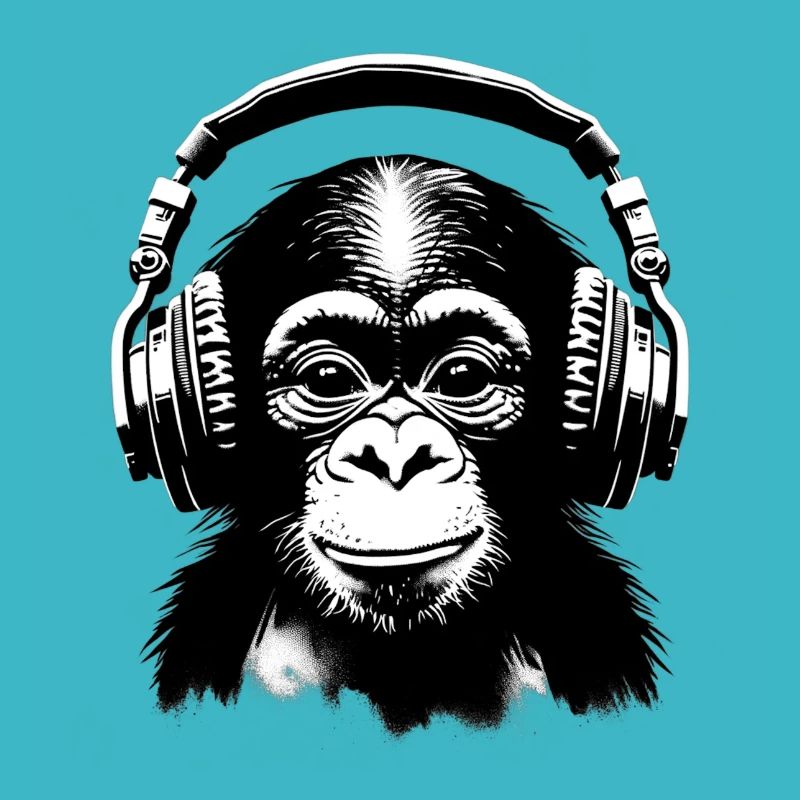 Affe mit Kopfhörern 🎧