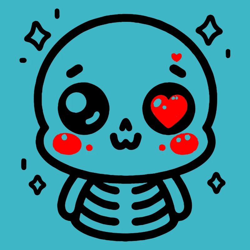 Red Heart Eye Skeleton