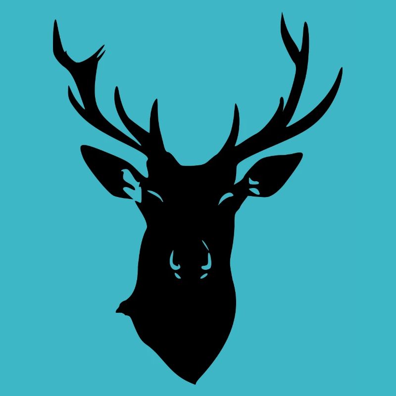 Hirsch Silhouette mit großem schwarzen Geweih
