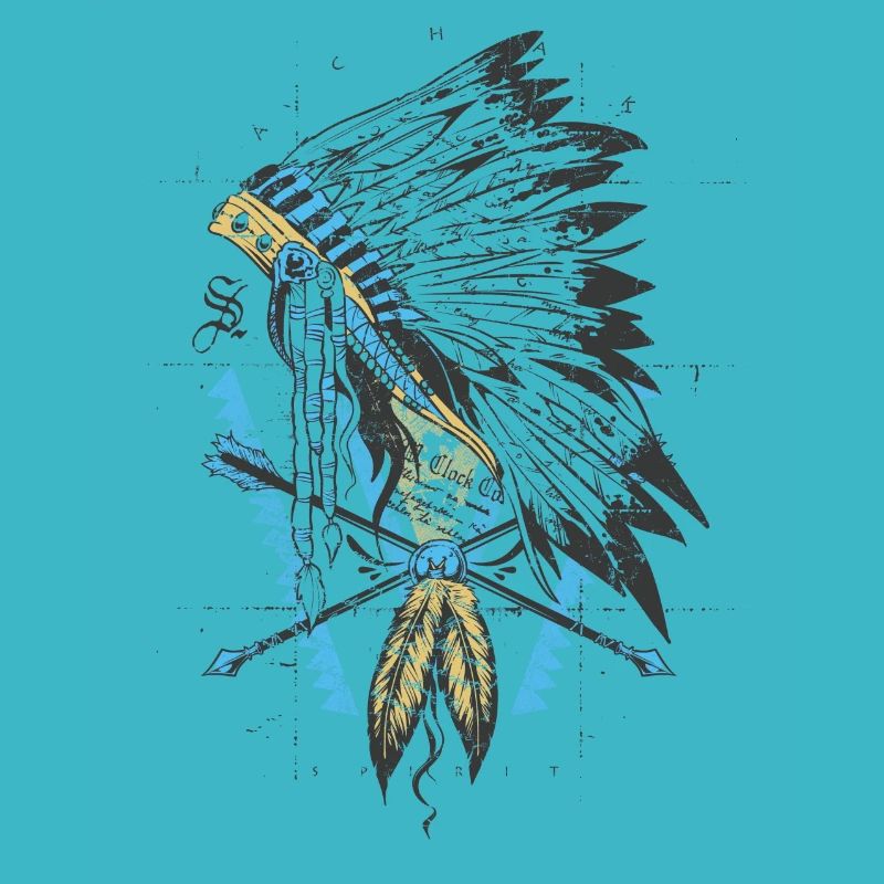 Indianer Mit Häuptling Haarschmuck