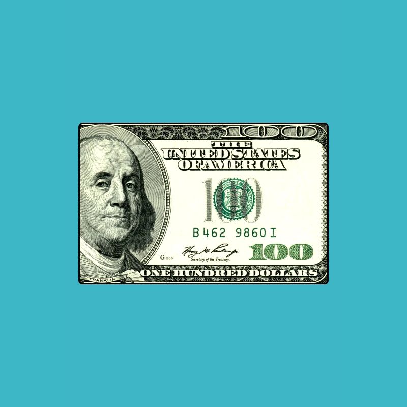 100 $ Dollars - Argent comptant