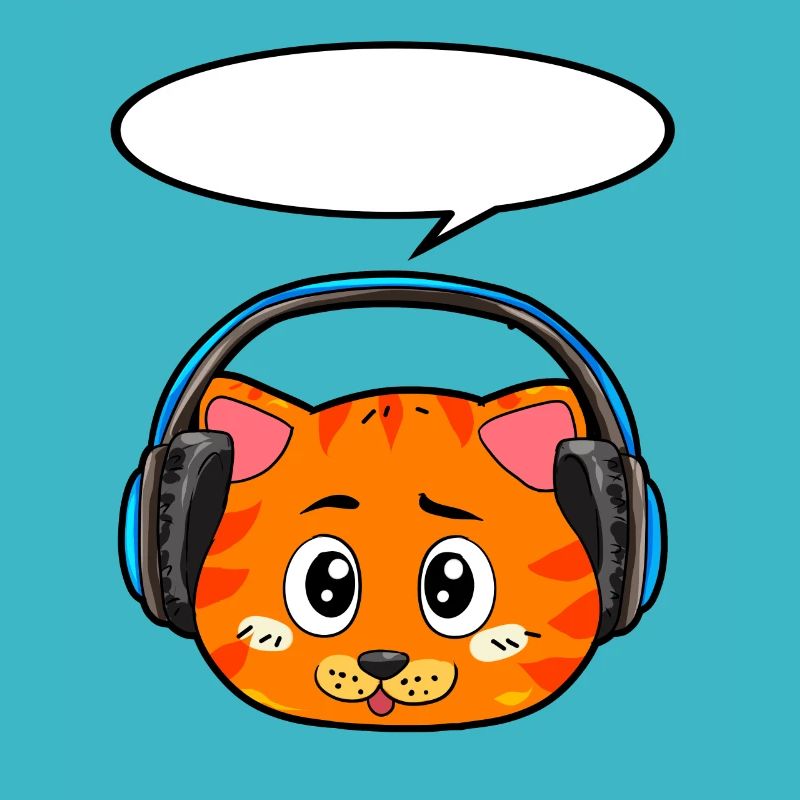 Cat with headphones