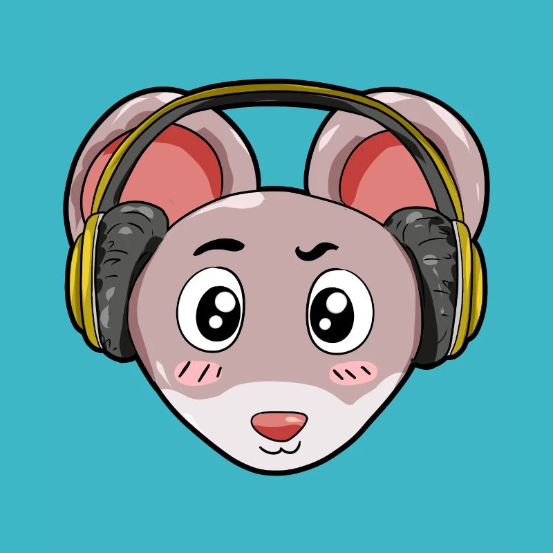 Maus mit Kopfhörer