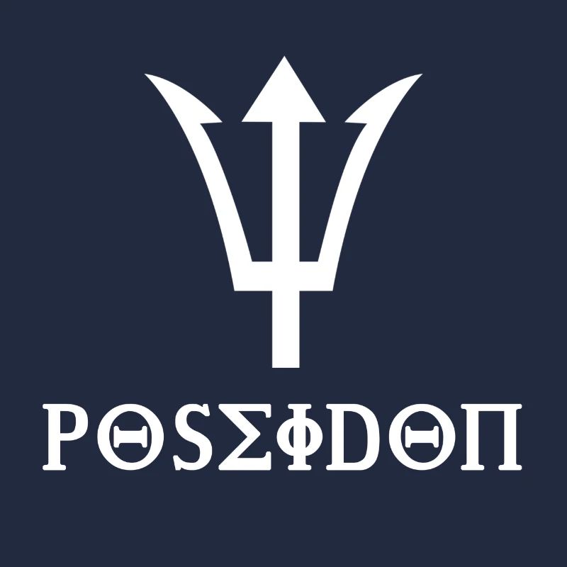 Poseidon design with trident gift idea white
