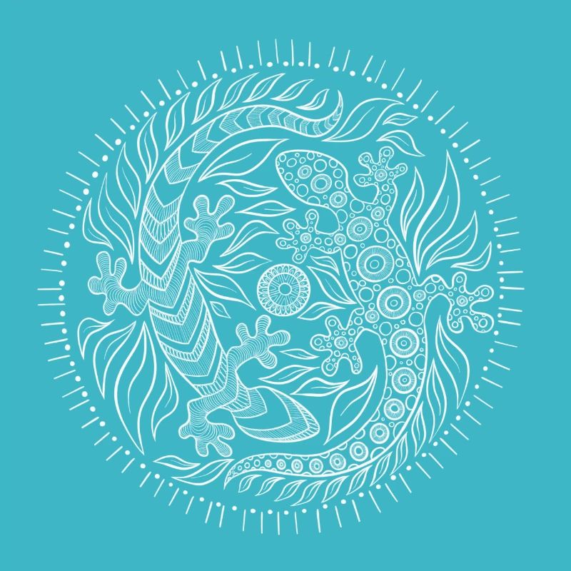 Mandala geckos blanc