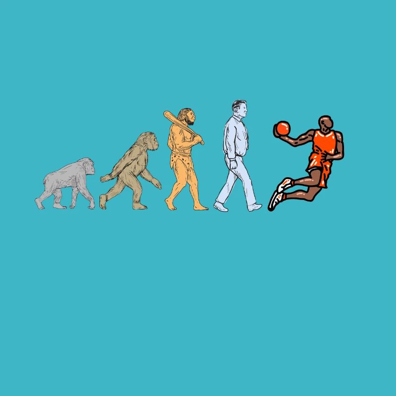 T-Shirt Basketball Evolution des Mannes, Geschenk