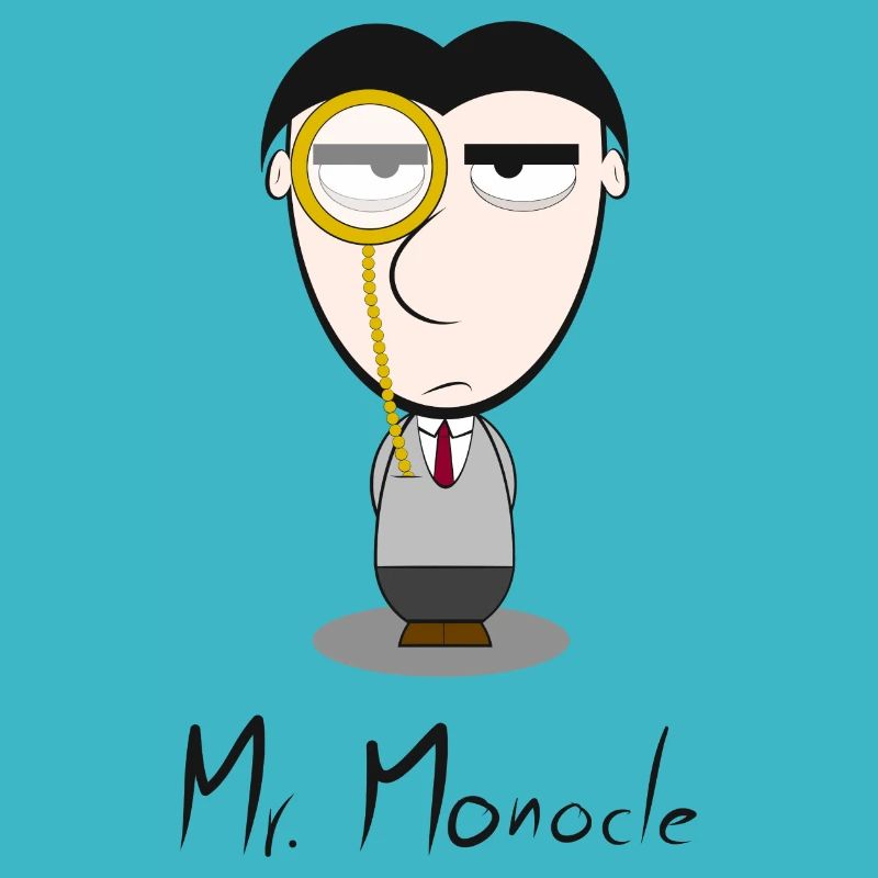 Monocle Monokel Comic Humor Streber Nerd Kind Sohn