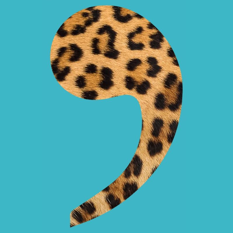 leopard comma trend gift idea punctuation