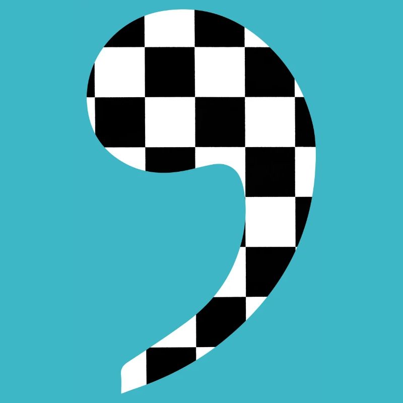 trendy checkered comma gift idea punctuation