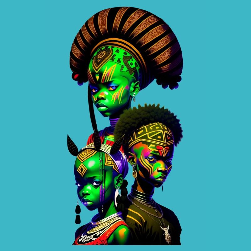 Visages africains peints