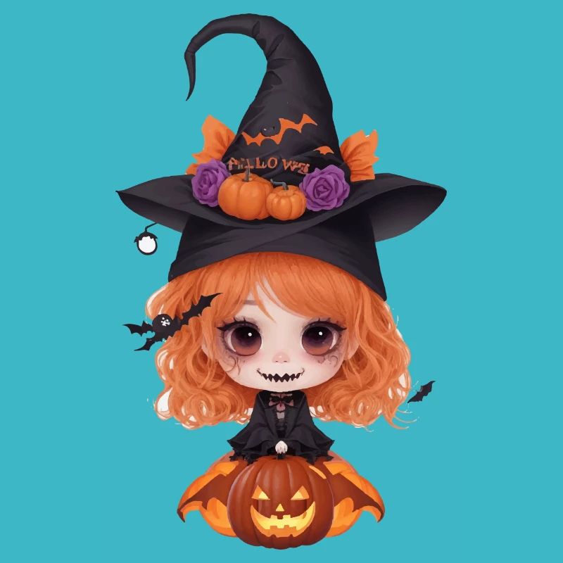 Sorcière à la citrouille Helloween
